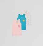 Undertrøjer med flamingomotiv 3-pack- Lyserød, Blå og Hvid